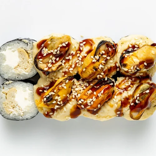 Запеченный с мидиями