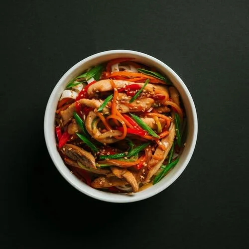 Лапша с курицей по японски