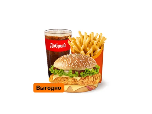 Биг Чикен Бургер Чатни Комбо Большой