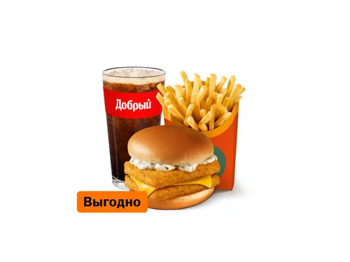 Двойной Фиш Бургер Комбо Большой