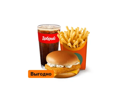 Фиш Бургер Комбо Большой